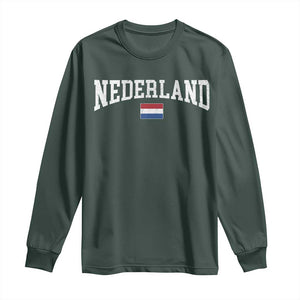 Nederland Sports Throwback Design Long Sleeve Shirt Vintage Dutch Holland Flag Soccer Jersey Style