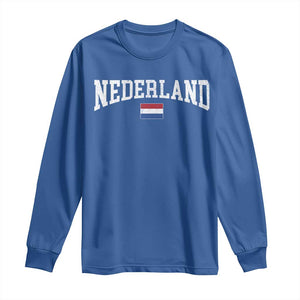 Nederland Sports Throwback Design Long Sleeve Shirt Vintage Dutch Holland Flag Soccer Jersey Style
