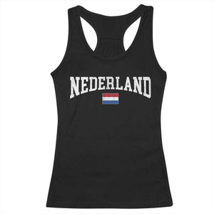 Nederland Sports Throwback Design Racerback Tank Top Vintage Dutch Holland Flag Soccer Jersey Style