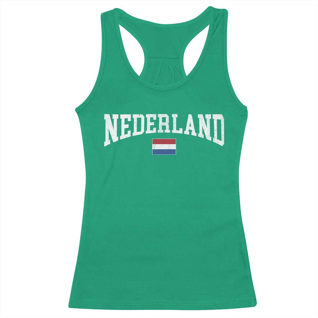 Nederland Sports Throwback Design Racerback Tank Top Vintage Dutch Holland Flag Soccer Jersey Style