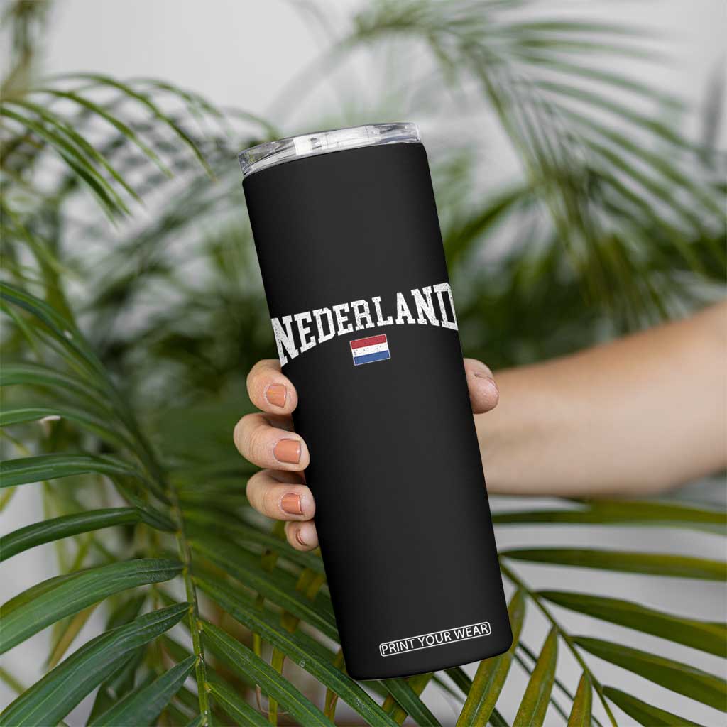 Nederland Sports Throwback Design Skinny Tumbler Vintage Dutch Holland Flag Soccer Jersey Style
