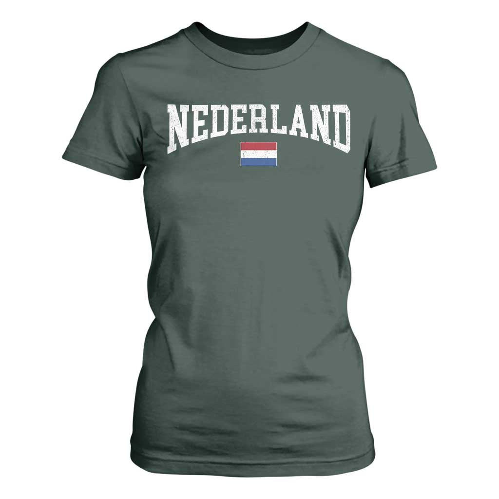 Nederland Sports Throwback Design T Shirt For Women Vintage Dutch Holland Flag Soccer Jersey Style