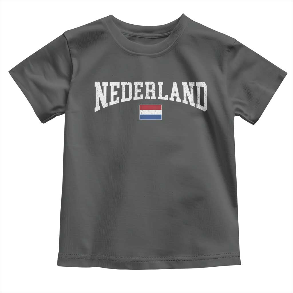Nederland Sports Throwback Design Toddler T Shirt Vintage Dutch Holland Flag Soccer Jersey Style