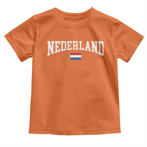 Nederland Sports Throwback Design Toddler T Shirt Vintage Dutch Holland Flag Soccer Jersey Style