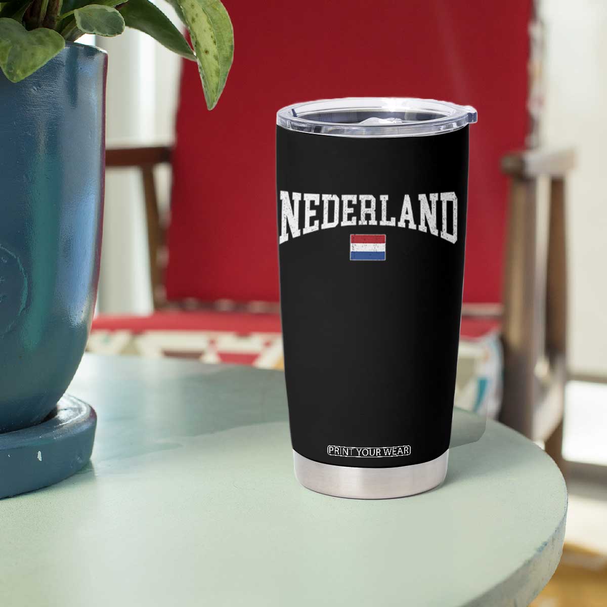Nederland Sports Throwback Design Tumbler Cup Vintage Dutch Holland Flag Soccer Jersey Style