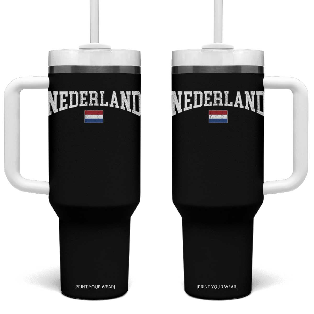 Nederland Sports Throwback Design Tumbler With Handle Vintage Dutch Holland Flag Soccer Jersey Style