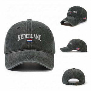 Nederland Sports Throwback Design Washed Cotton Baseball Cap Vintage Dutch Holland Flag Soccer Jersey Style