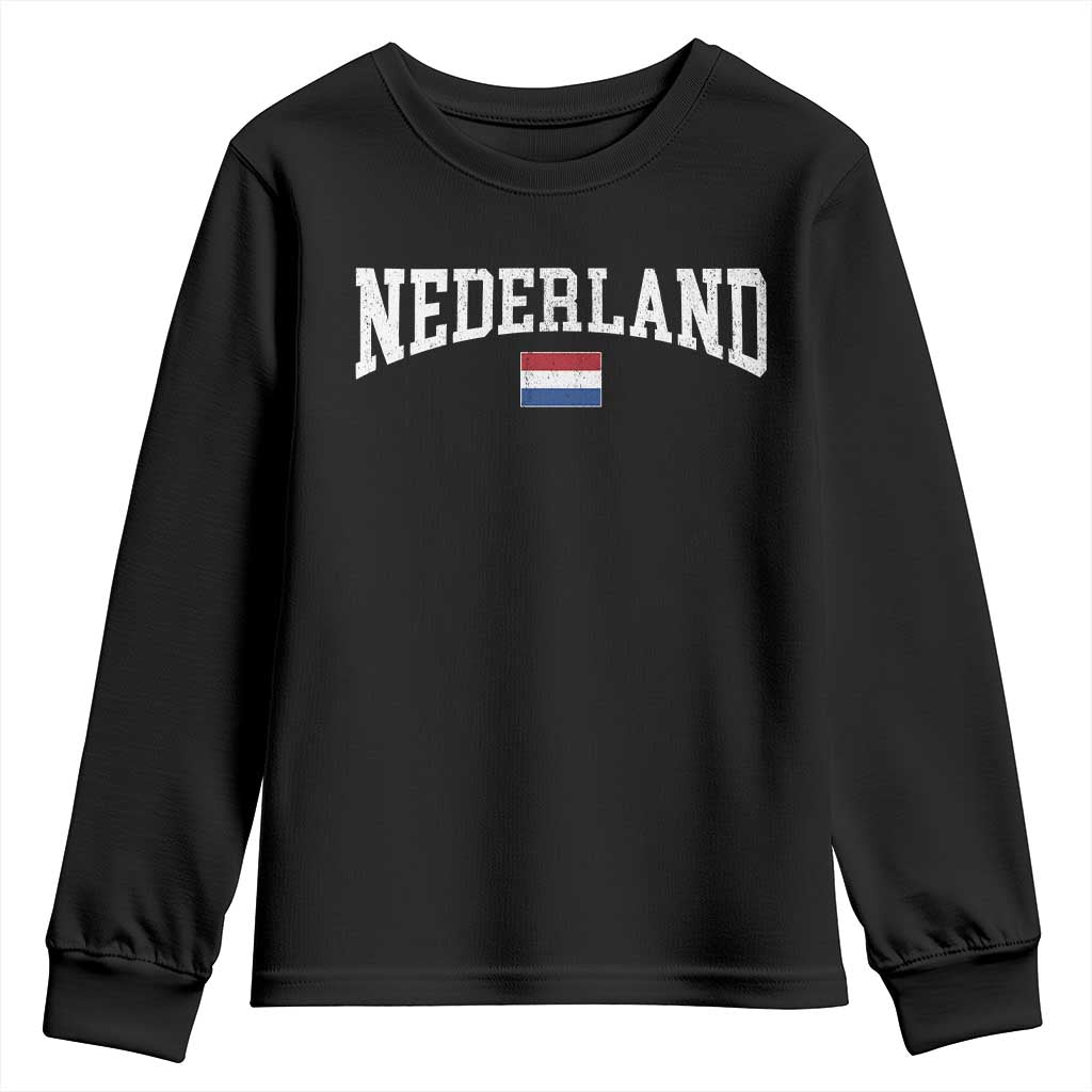 Nederland Sports Throwback Design Youth Sweatshirt Vintage Dutch Holland Flag Soccer Jersey Style