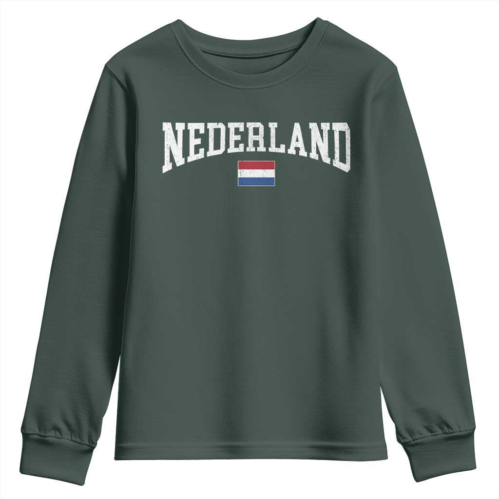 Nederland Sports Throwback Design Youth Sweatshirt Vintage Dutch Holland Flag Soccer Jersey Style