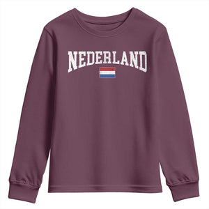 Nederland Sports Throwback Design Youth Sweatshirt Vintage Dutch Holland Flag Soccer Jersey Style
