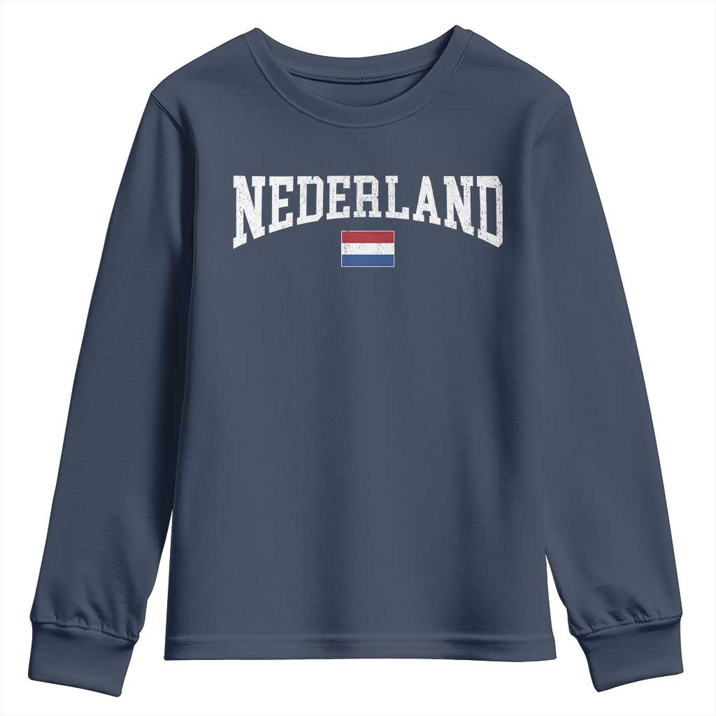 Nederland Sports Throwback Design Youth Sweatshirt Vintage Dutch Holland Flag Soccer Jersey Style