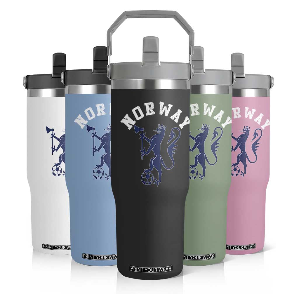 Norway Norwegian Lion Athletic Sports Jersey Style Flip Straw Tumbler