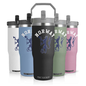 Norway Norwegian Lion Athletic Sports Jersey Style Flip Straw Tumbler