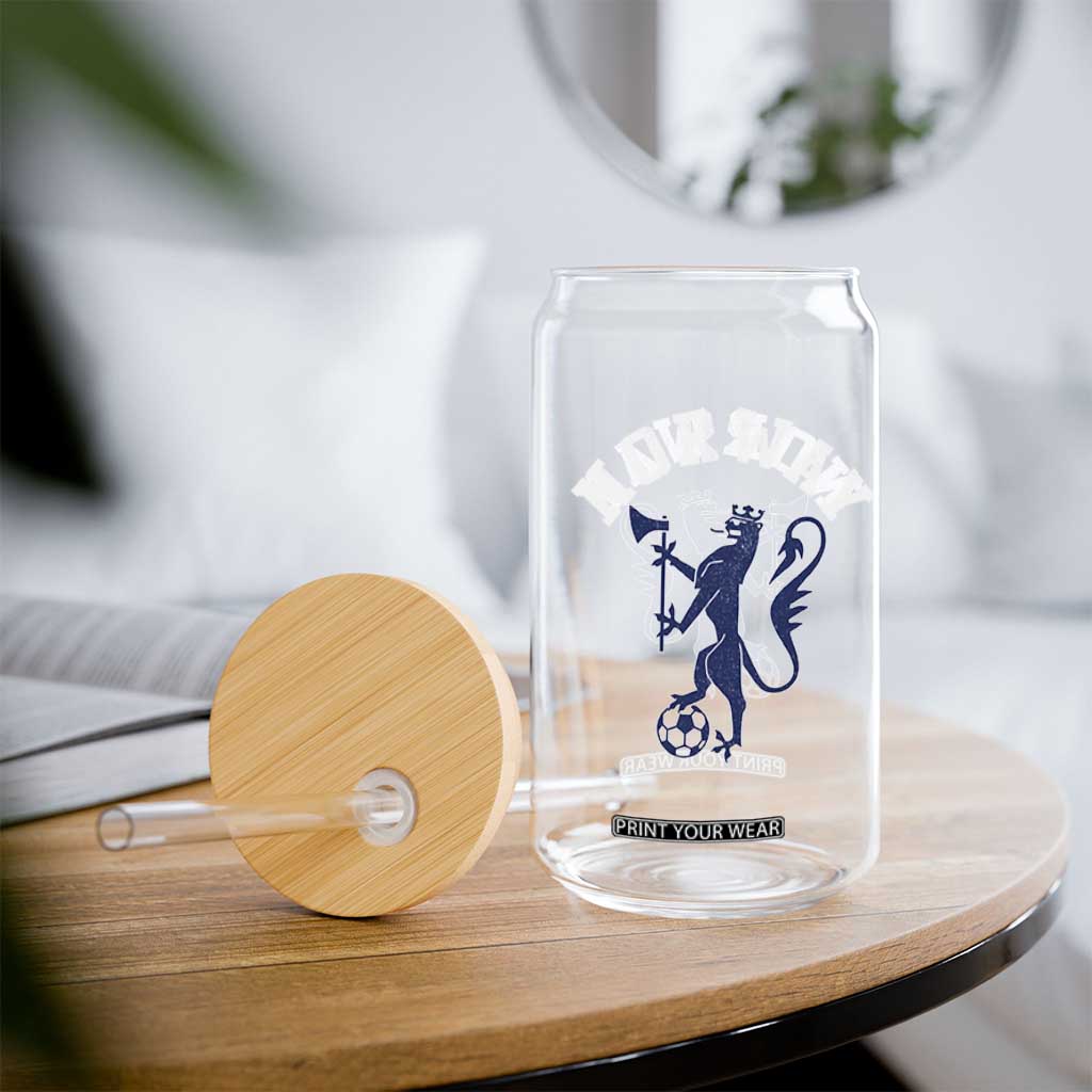 Norway Norwegian Lion Athletic Sports Jersey Style Glass Can