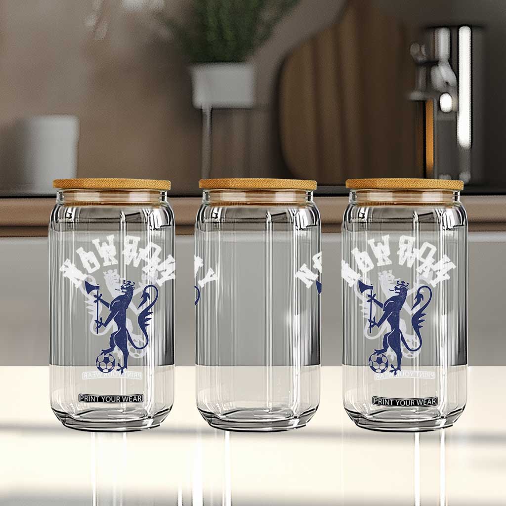Norway Norwegian Lion Athletic Sports Jersey Style Glass Can