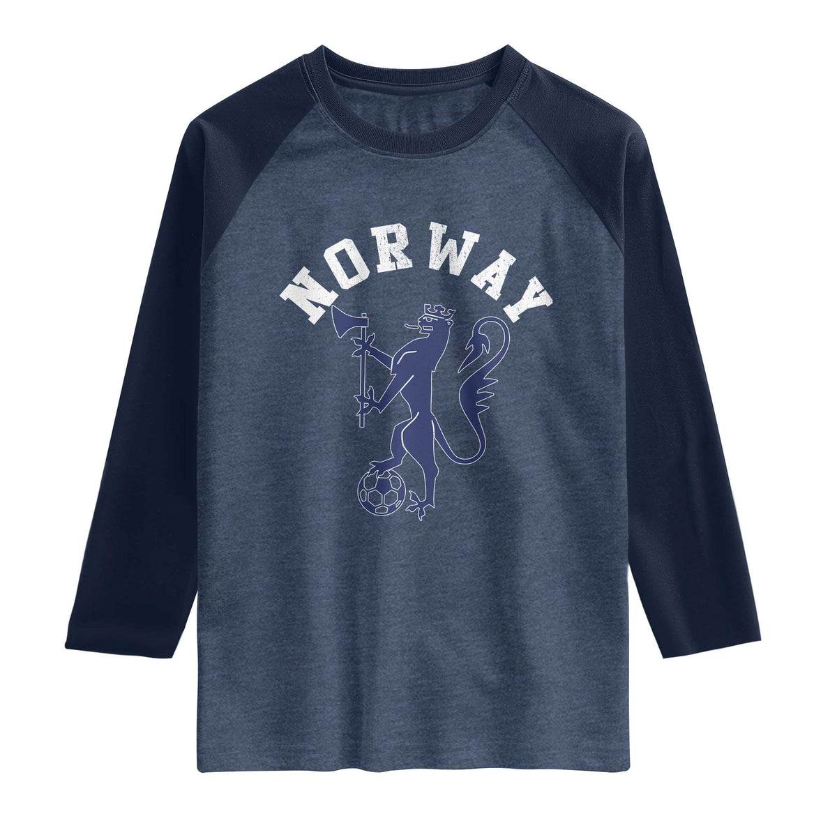 Norway Norwegian Lion Athletic Sports Jersey Style Raglan Shirt