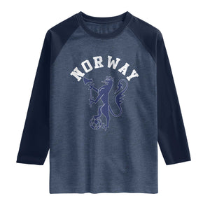 Norway Norwegian Lion Athletic Sports Jersey Style Raglan Shirt
