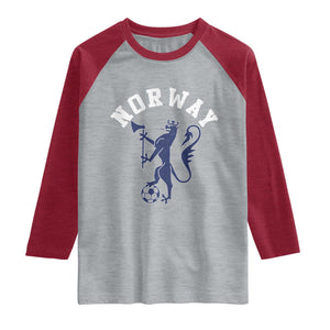 Norway Norwegian Lion Athletic Sports Jersey Style Raglan Shirt