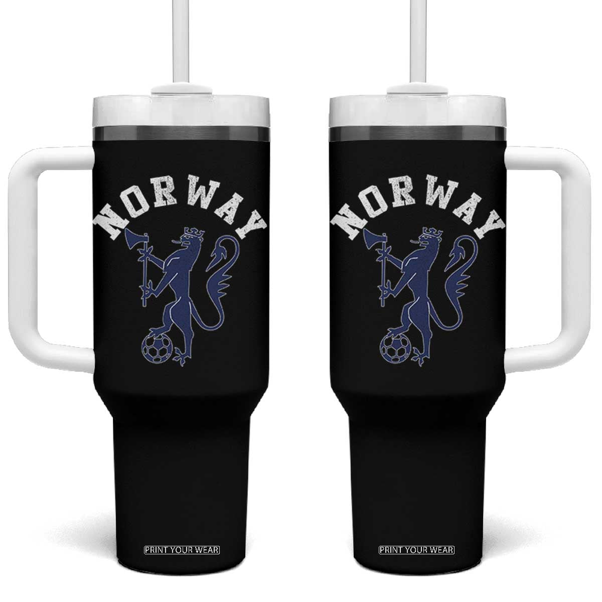 Norway Norwegian Lion Athletic Sports Jersey Style Tumbler With Handle