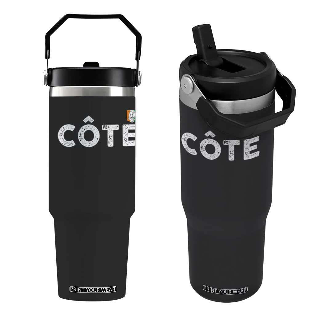 Côte D Ivoire Flip Straw Tumbler Ivory Coast Crest Football Family Matching