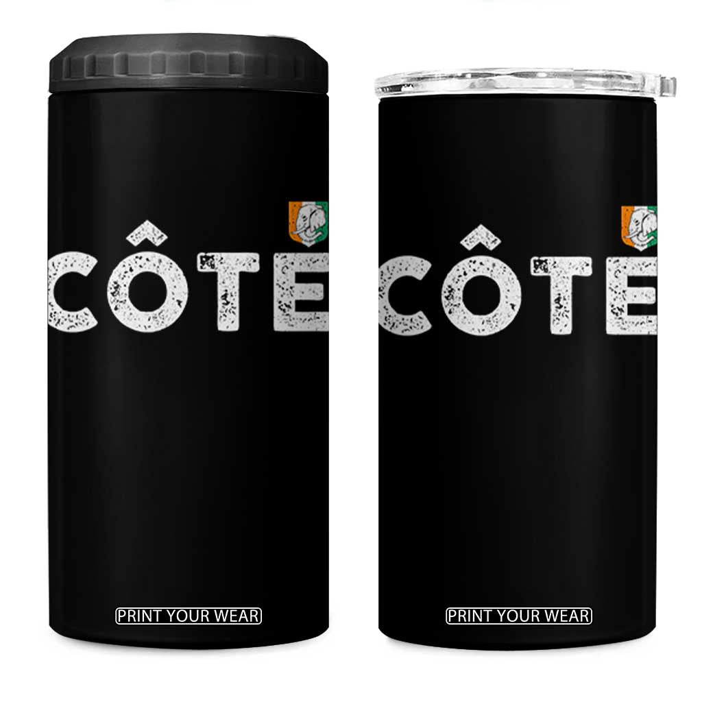 Côte D Ivoire 4 in 1 Can Cooler Tumbler Ivory Coast Crest Football Family Matching TS11 One Size: 16 oz Black Print Your Wear