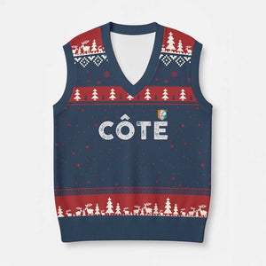 Côte D Ivoire V-Neck Knit Sweater Vest Ivory Coast Crest Football Family Matching