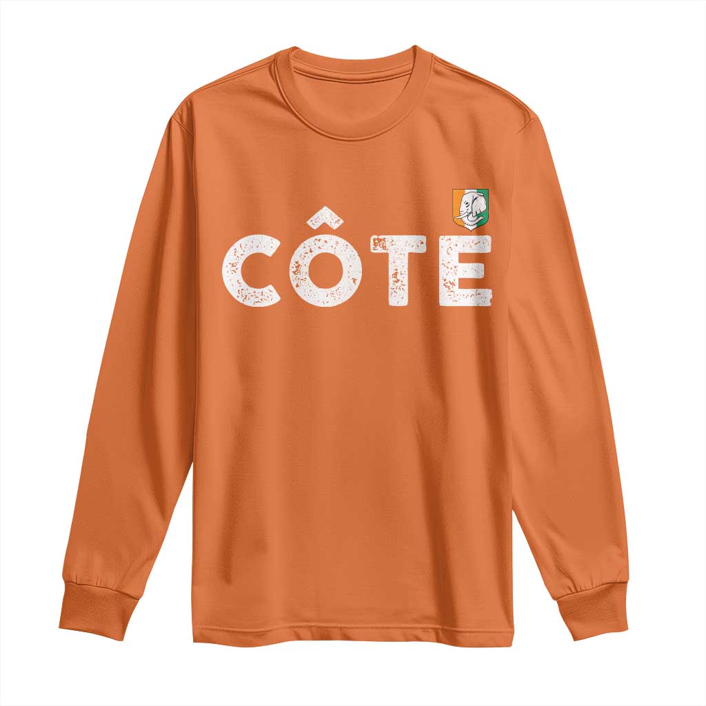Côte D Ivoire Long Sleeve Shirt Ivory Coast Crest Football Family Matching TS11 Orange Print Your Wear