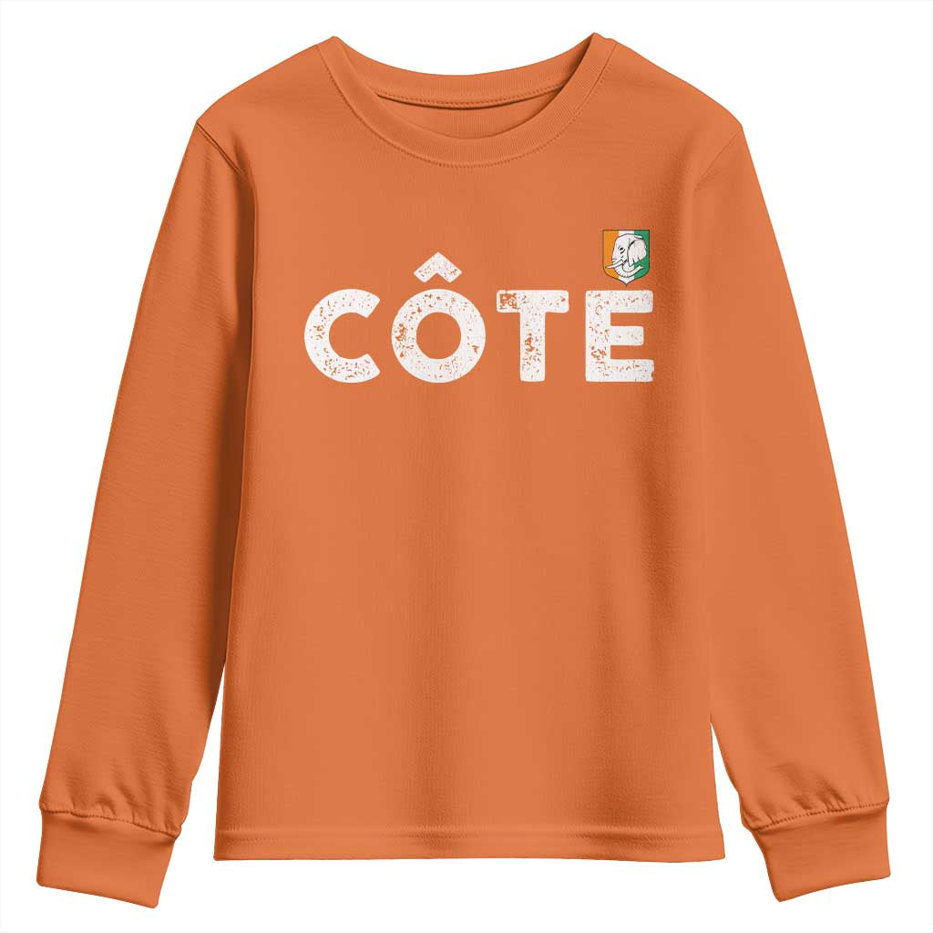 Côte D Ivoire Youth Sweatshirt Ivory Coast Crest Football Family Matching TS11 Orange Print Your Wear