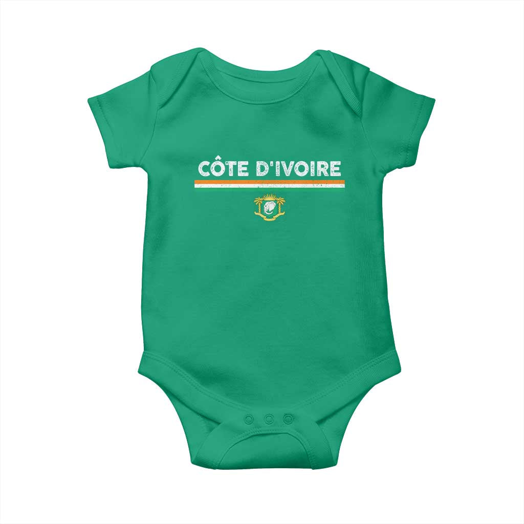 Côte D'ivoire Elephant Sporty Ivory Coast Flag Baby Onesie
