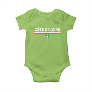 Côte D'ivoire Elephant Sporty Ivory Coast Flag Baby Onesie