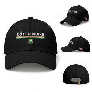 Côte D'ivoire Elephant Sporty Ivory Coast Flag Baseball Cap