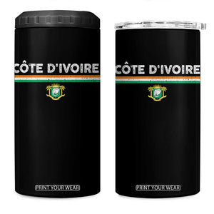 Côte D'ivoire Elephant Sporty Ivory Coast Flag 4 in 1 Can Cooler Tumbler TS11 One Size: 16 oz Black Print Your Wear