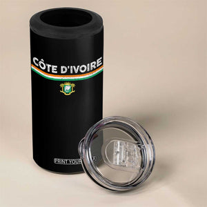 Côte D'ivoire Elephant Sporty Ivory Coast Flag 4 in 1 Can Cooler Tumbler TS11 Print Your Wear