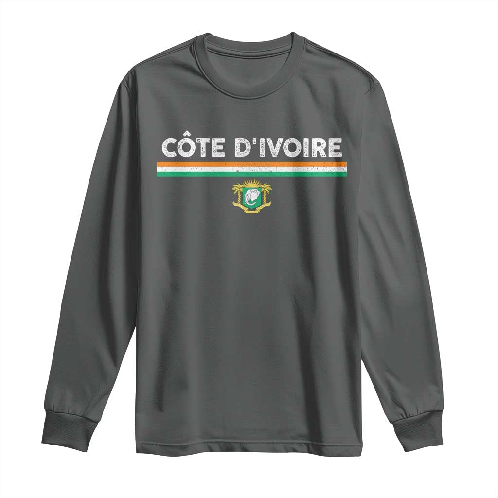Côte D'ivoire Elephant Sporty Ivory Coast Flag Long Sleeve Shirt