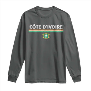 Côte D'ivoire Elephant Sporty Ivory Coast Flag Long Sleeve Shirt