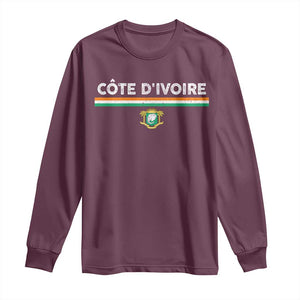 Côte D'ivoire Elephant Sporty Ivory Coast Flag Long Sleeve Shirt
