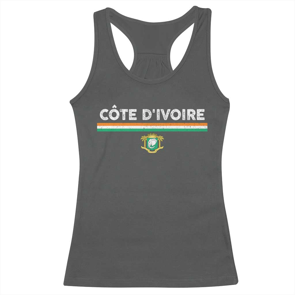 Côte D'ivoire Elephant Sporty Ivory Coast Flag Racerback Tank Top