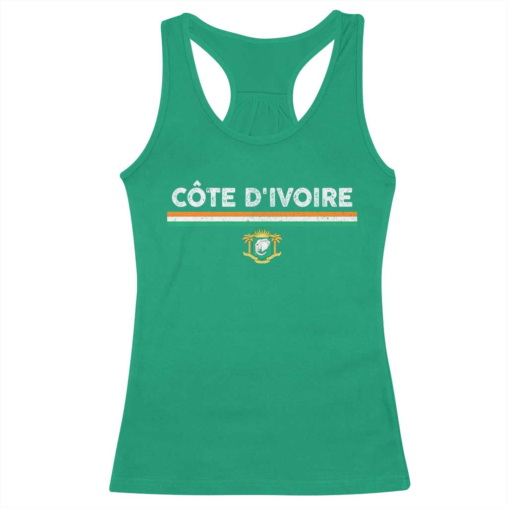 Côte D'ivoire Elephant Sporty Ivory Coast Flag Racerback Tank Top