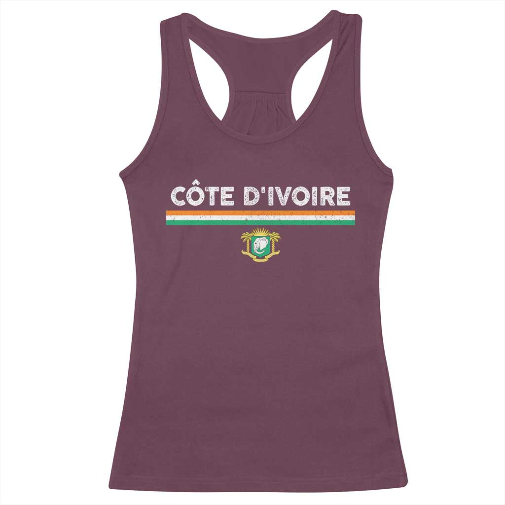 Côte D'ivoire Elephant Sporty Ivory Coast Flag Racerback Tank Top