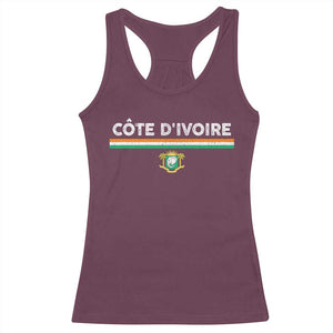 Côte D'ivoire Elephant Sporty Ivory Coast Flag Racerback Tank Top
