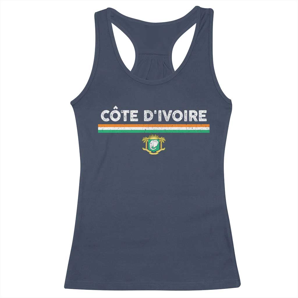 Côte D'ivoire Elephant Sporty Ivory Coast Flag Racerback Tank Top