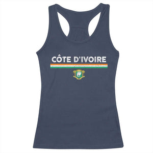 Côte D'ivoire Elephant Sporty Ivory Coast Flag Racerback Tank Top