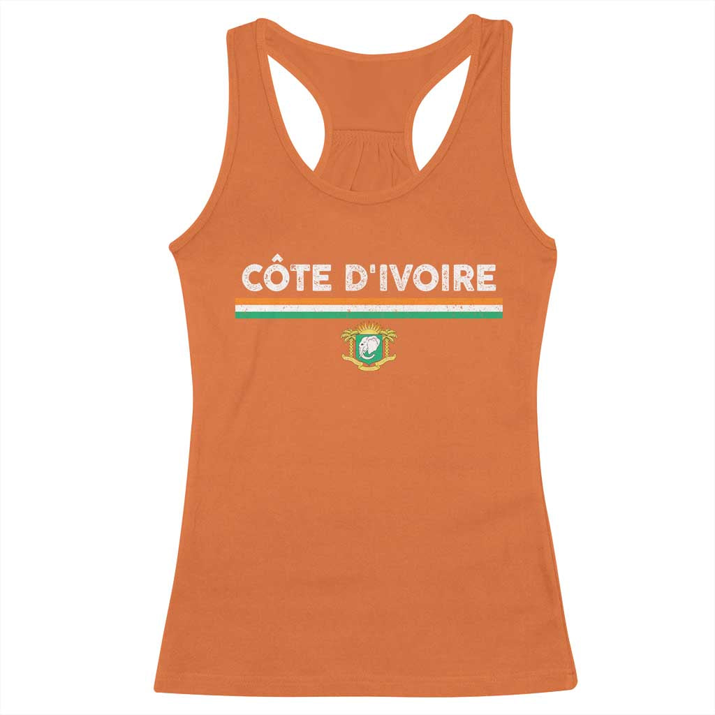 Côte D'ivoire Elephant Sporty Ivory Coast Flag Racerback Tank Top