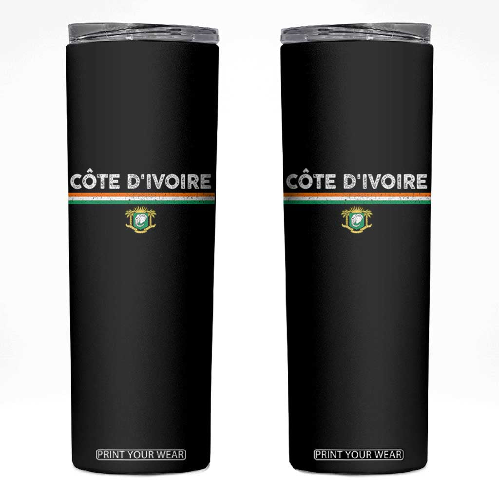 Côte D'ivoire Elephant Sporty Ivory Coast Flag Skinny Tumbler TS11 Black Print Your Wear