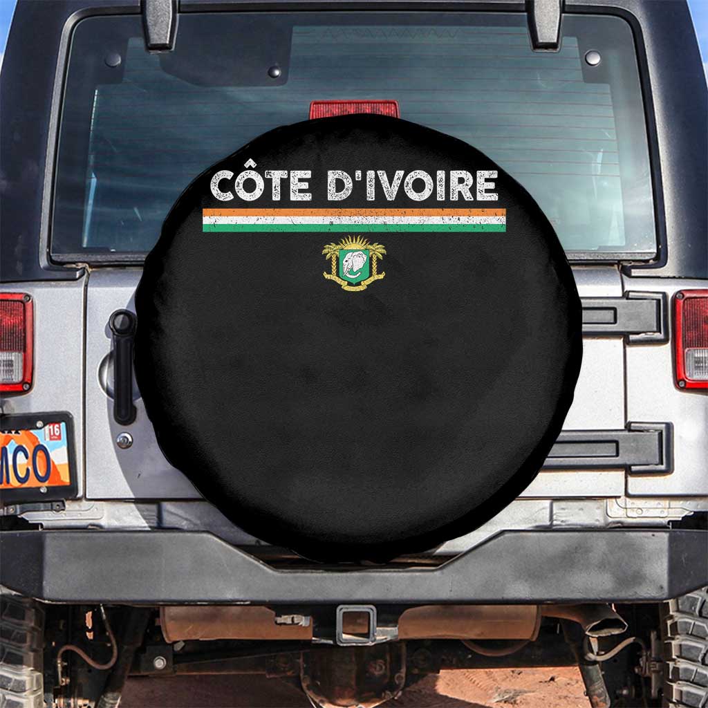 Côte D'ivoire Elephant Sporty Ivory Coast Flag Spare Tire Cover TS11 No hole Black Print Your Wear