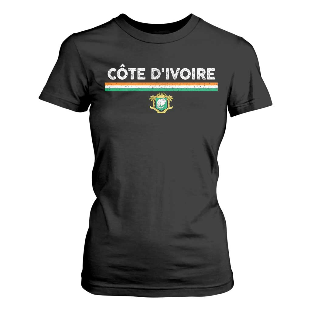 Côte D'ivoire Elephant Sporty Ivory Coast Flag T Shirt For Women