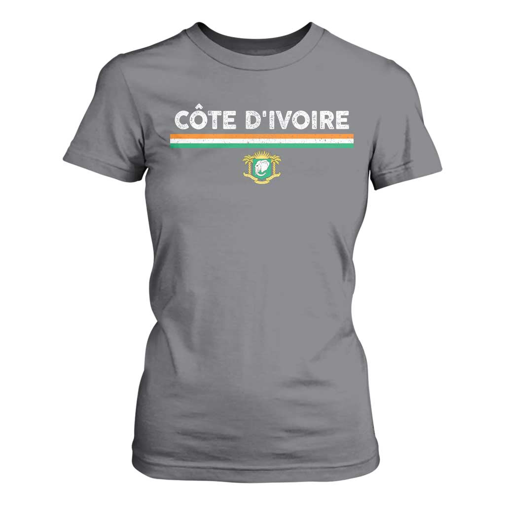Côte D'ivoire Elephant Sporty Ivory Coast Flag T Shirt For Women