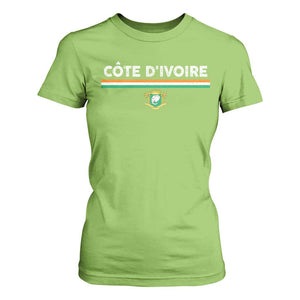 Côte D'ivoire Elephant Sporty Ivory Coast Flag T Shirt For Women