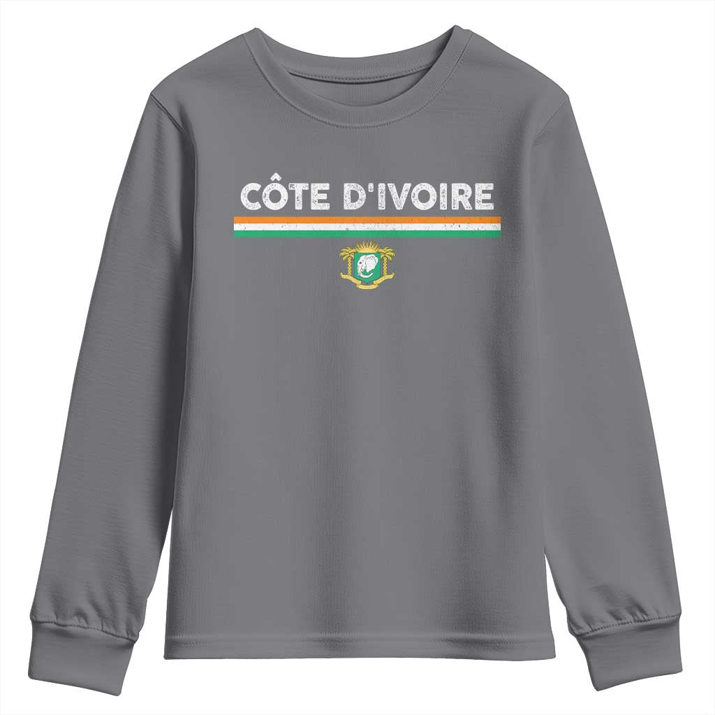Côte D'ivoire Elephant Sporty Ivory Coast Flag Youth Sweatshirt