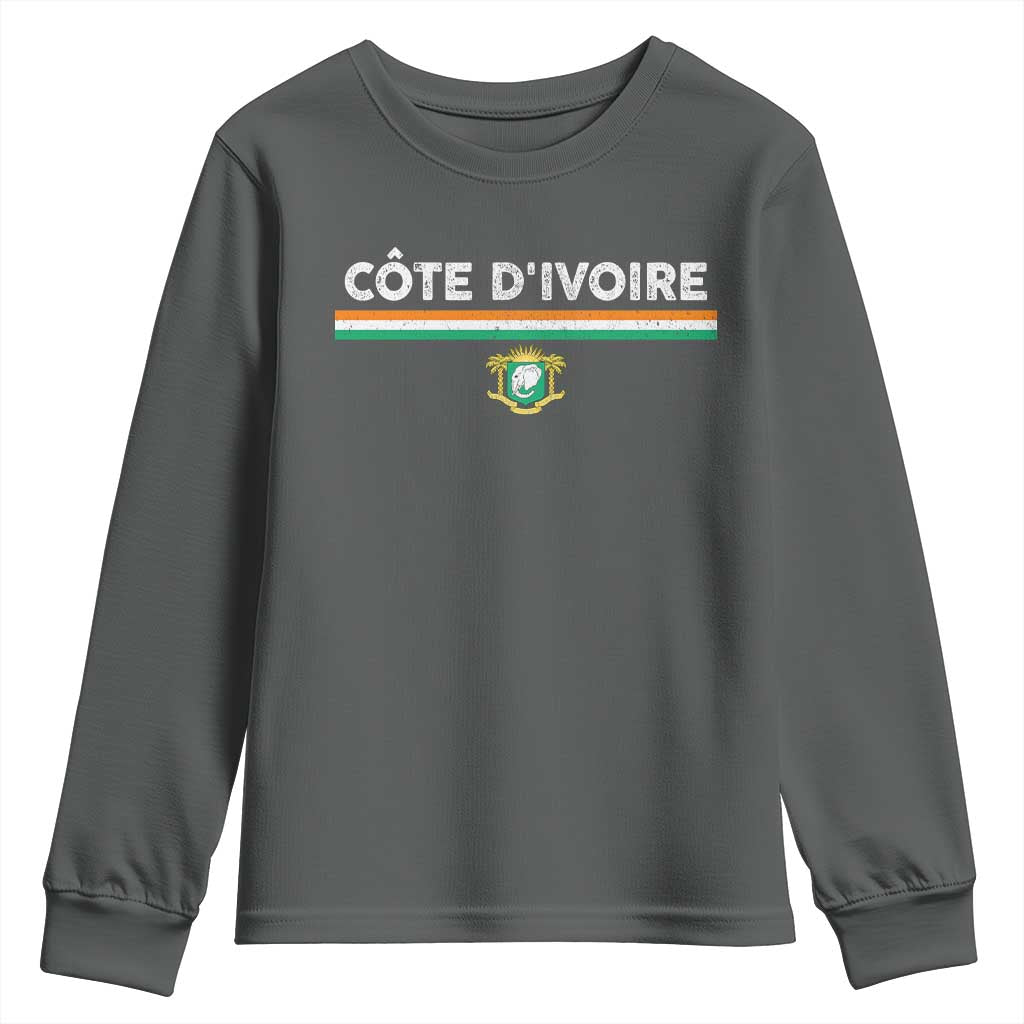 Côte D'ivoire Elephant Sporty Ivory Coast Flag Youth Sweatshirt